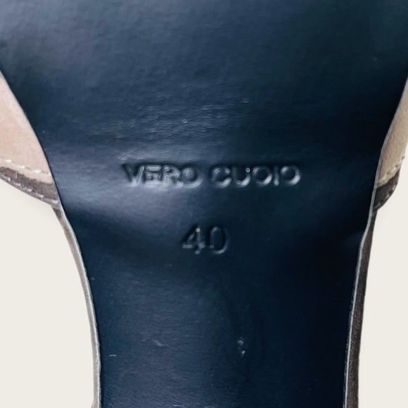 Pañella Grey & Tan T-Strap Retro 70s Platform Heels Size 40/9 - Picture 8 of 12